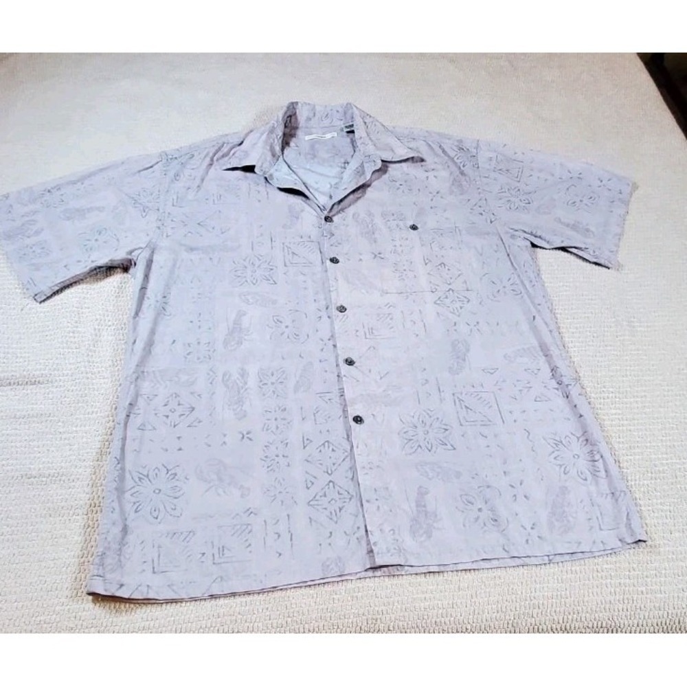 Moda Campia moda shirt short sleeve Lylic Sz L Vacation 100% Cotton Lightweight